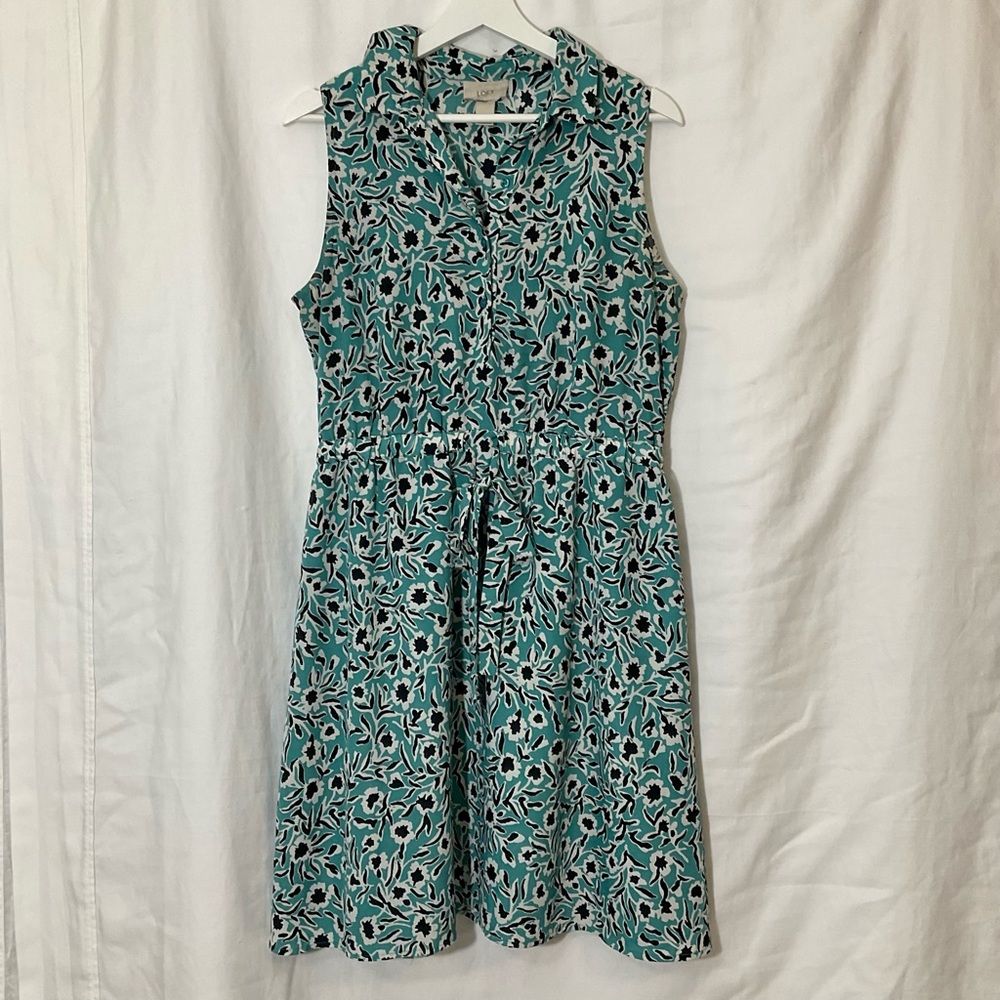 LOFT Teal Sleeveless Dress